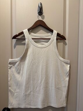 GAP Cream Ribbed Tank Top